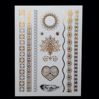 Body Tattoo Art Painting Stickers Glitter Gold Silver Temporary Waterproof Nontoxic Long Lasting Tattoos Stevvex