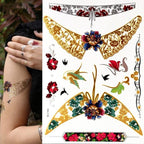 Body Tattoo Art Painting Stickers Glitter Gold Silver Temporary Waterproof Nontoxic Long Lasting Tattoos Stevvex
