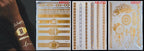 Body Tattoo Art Painting Stickers Glitter Gold Silver Temporary Waterproof Nontoxic Long Lasting Tattoos Stevvex