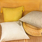 Boho Cotton Linen Pillow Cover 18x18 Decorative Throw Pillow Case
