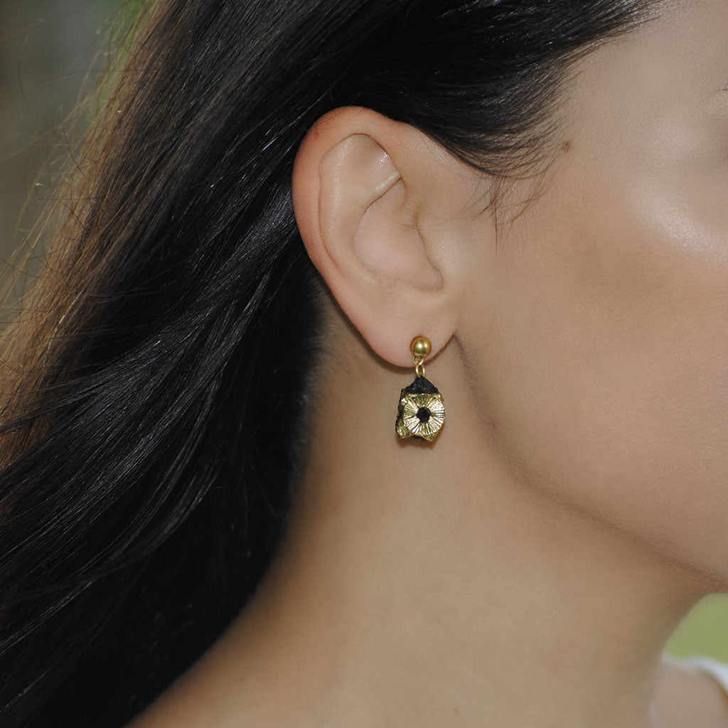 Boho Cotton Thread Flower Earrings Zinc Alloy Dainty 2.5cm Handmade BandsCo Straps