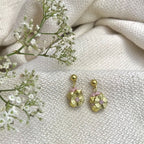 Boho Cotton Thread Flower Earrings Zinc Alloy Dainty 2.5cm Handmade BandsCo Straps