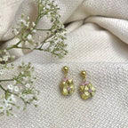 Boho Cotton Thread Flower Earrings Zinc Alloy Dainty 2.5cm Handmade BandsCo Straps