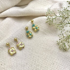 Boho Cotton Thread Flower Earrings Zinc Alloy Dainty 2.5cm Handmade BandsCo Straps