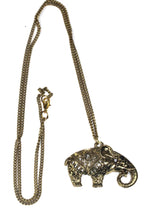 Boho Elephant Pendant Necklace Gold Plated Festival Charm