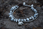 Boho Elephant Silver Stone Beaded Bracelet Set For Women