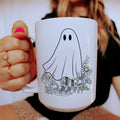 Boho Ghost Ceramic Mug 15 oz Peachy Sunday