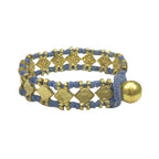 Boho Handwoven Diamond Motif Bracelet Cotton Thread Zinc Alloy Adjustable BandsCo Straps