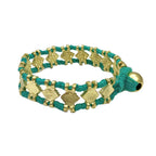 Boho Handwoven Diamond Motif Bracelet Cotton Thread Zinc Alloy Adjustable BandsCo Straps