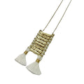 Temple Necklace Boho Indian Oxidized Zinc Alloy Cotton Tassel 17in Handmade BandsCo Straps