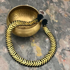 Temple Collar Bib Necklace Boho Tribal Statement With Cotton Tassels Zinc Alloy BandsCo Straps