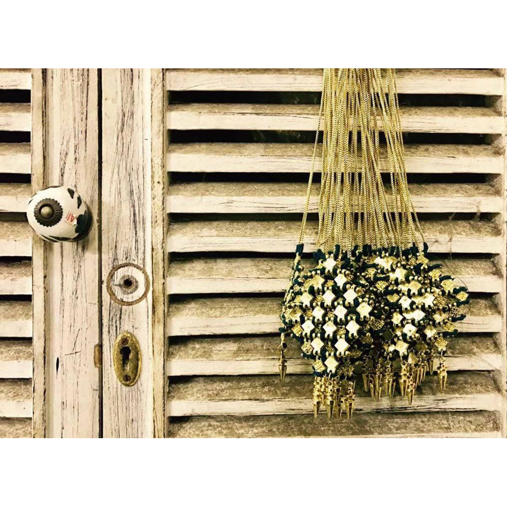 Boho Tribal Long Necklace Zinc Alloy Metal Cotton Thread Diamond Pendant BandsCo Straps