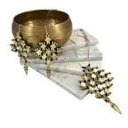 Boho Tribal Long Necklace Zinc Alloy Metal Cotton Thread Diamond Pendant BandsCo Straps