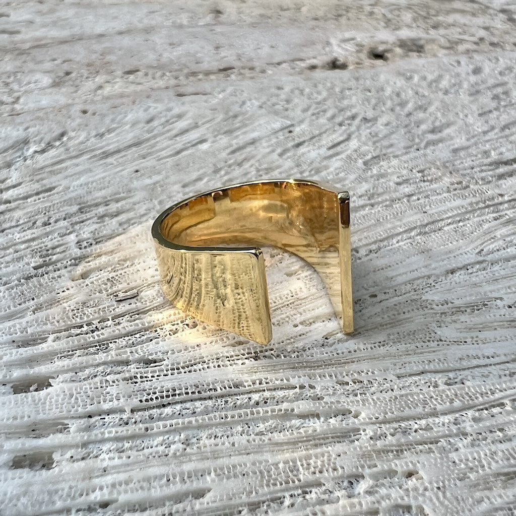 Bombshell Bullet Casing Ring - Handcrafted Recycled Stackable Gold Plated BandsCo Straps