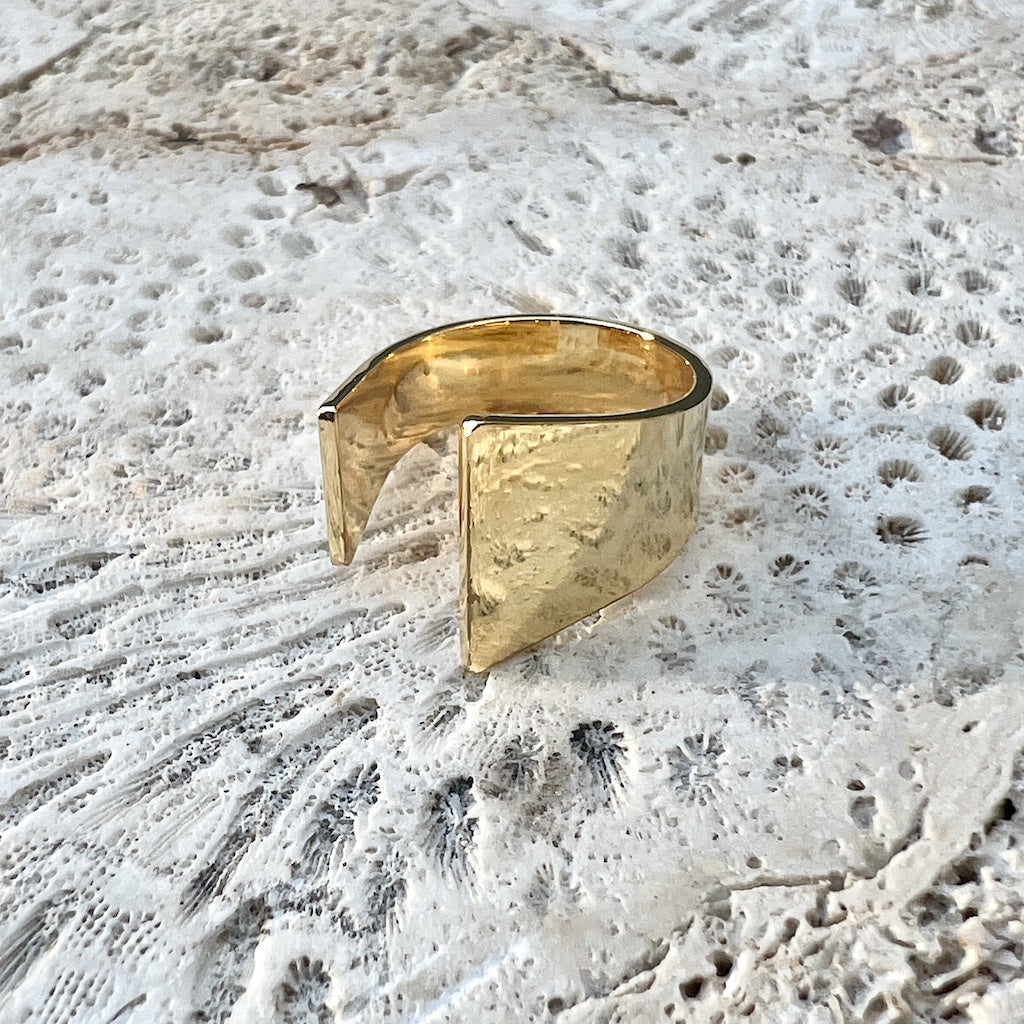 Bombshell Bullet Casing Ring - Handcrafted Recycled Stackable Gold Plated BandsCo Straps