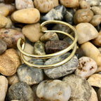 Bombshell Wire Cuff - Adjustable Recycled Brass Arm Cuff, Minimal Artisan BandsCo Straps