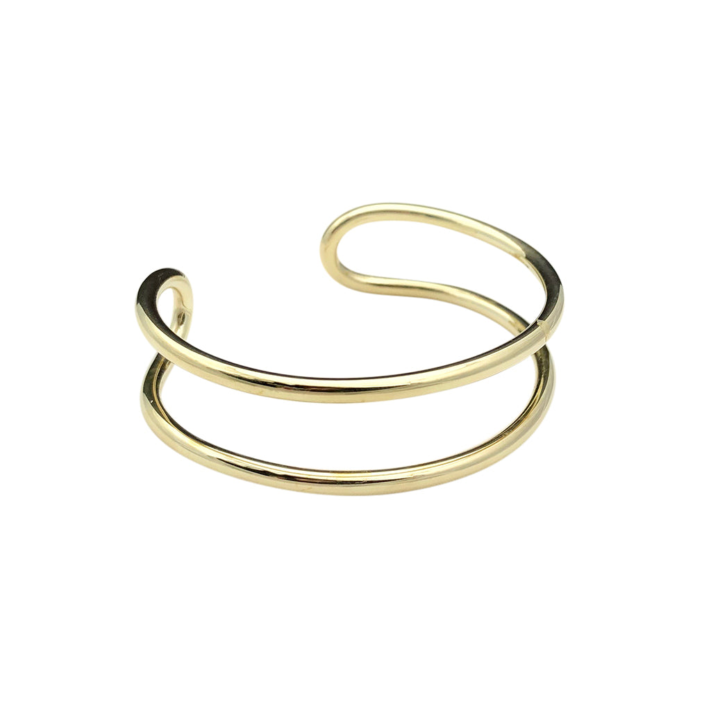 Bombshell Wire Cuff - Adjustable Recycled Brass Arm Cuff, Minimal Artisan BandsCo Straps