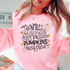 Bonfires Flannels Football Cider Pumpkins Hocus Pocus Sweatshirt Peachy Sunday