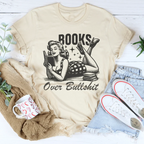 Books Over Bullshit Tee Peachy Sunday