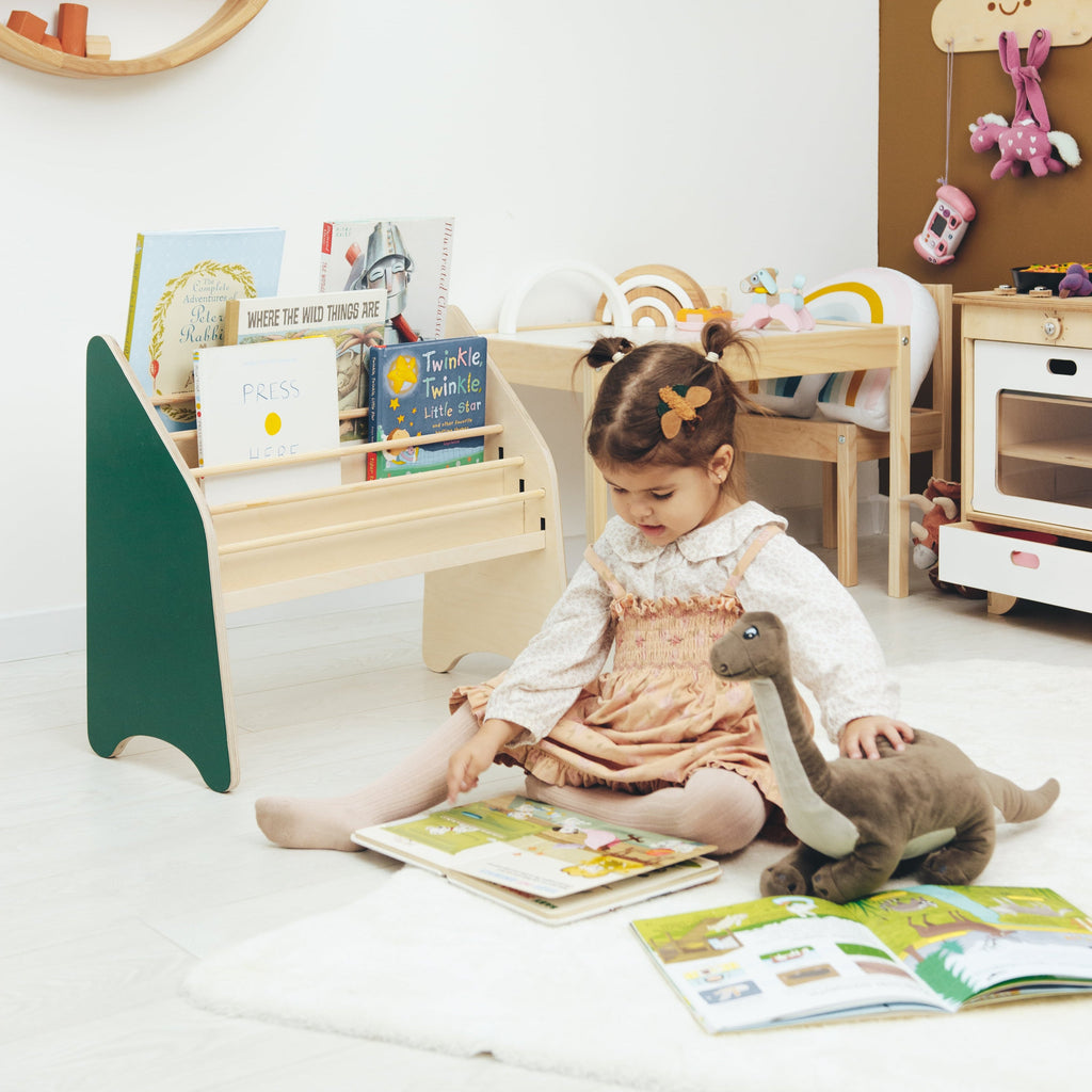 Wooden Montessori Bookshelf White - SJB-DIAMOND ELITES