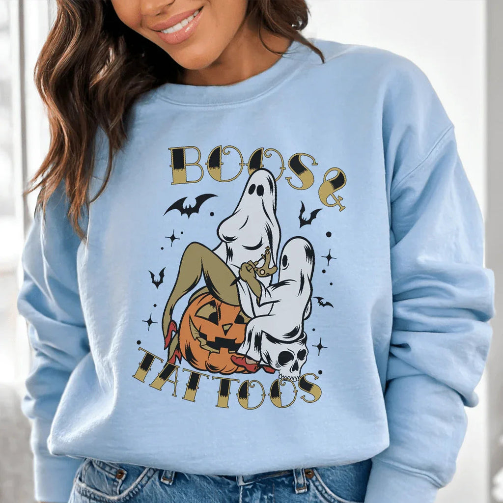 Boos Tattoos Sweatshirt Peachy Sunday