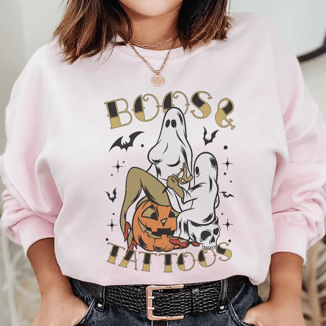 Boos Tattoos Sweatshirt Peachy Sunday