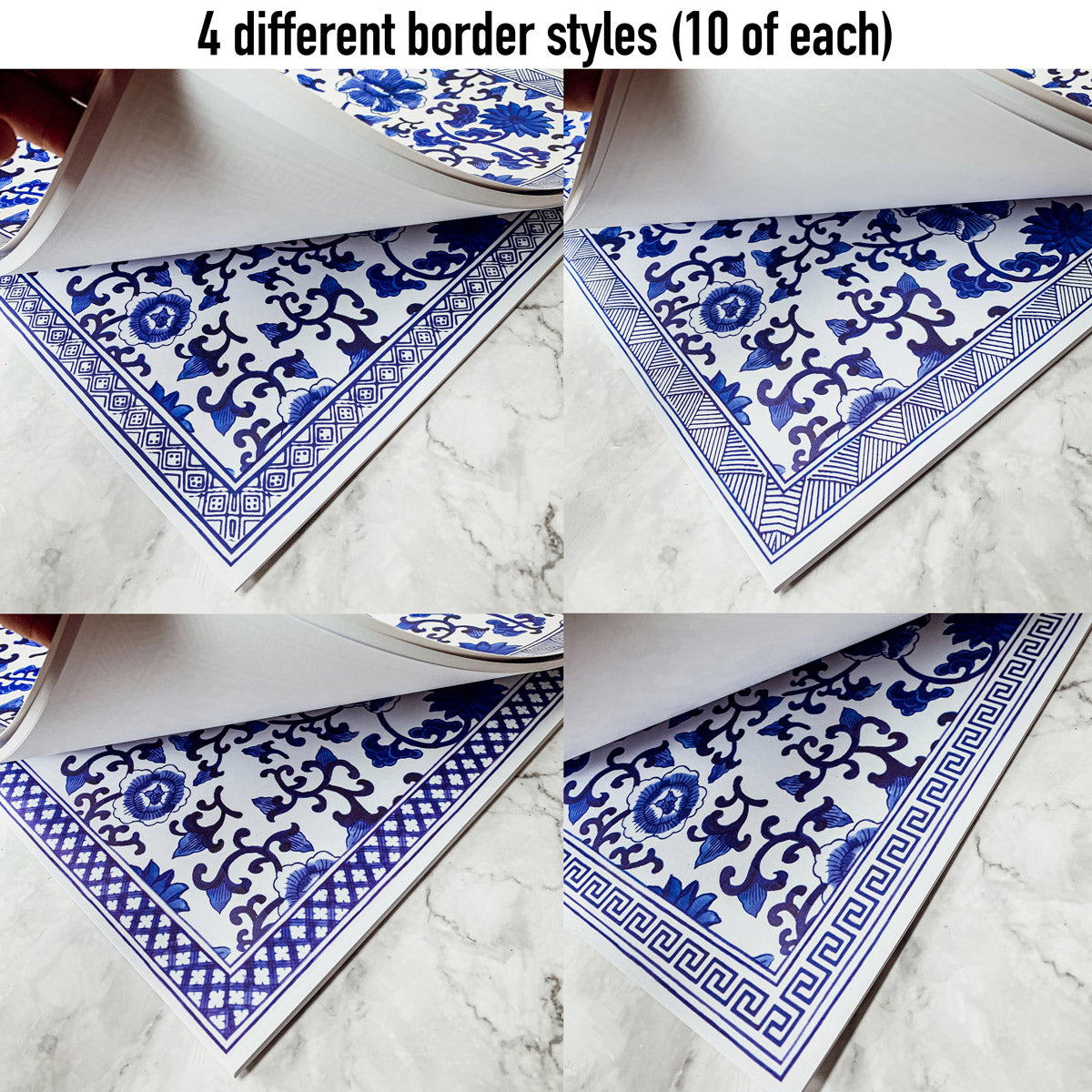 Chinoiserie Placemats Set Of 4 - Elegant Asian Floral Vinyl Placemats, Easy BandsCo Straps