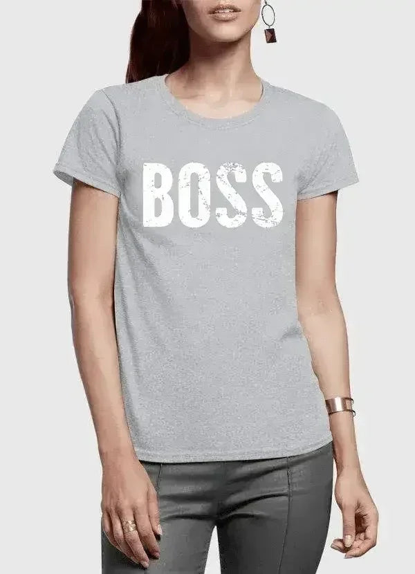 Boss Half Sleeves Women's T-shirt | Super Soft 100% Cotton - SJB-DIAMOND ELITES