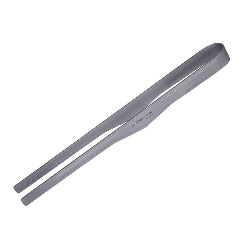 Boundless Kitchen Tong Titanium Barbecue Clip Grill BBQ Tongs Fried Steak Salad Meat Cooking Kit Ice Cup Clamp Tweezer BBQ Tongs Lightweight Portable Safe BBQ Tongs Stevvex