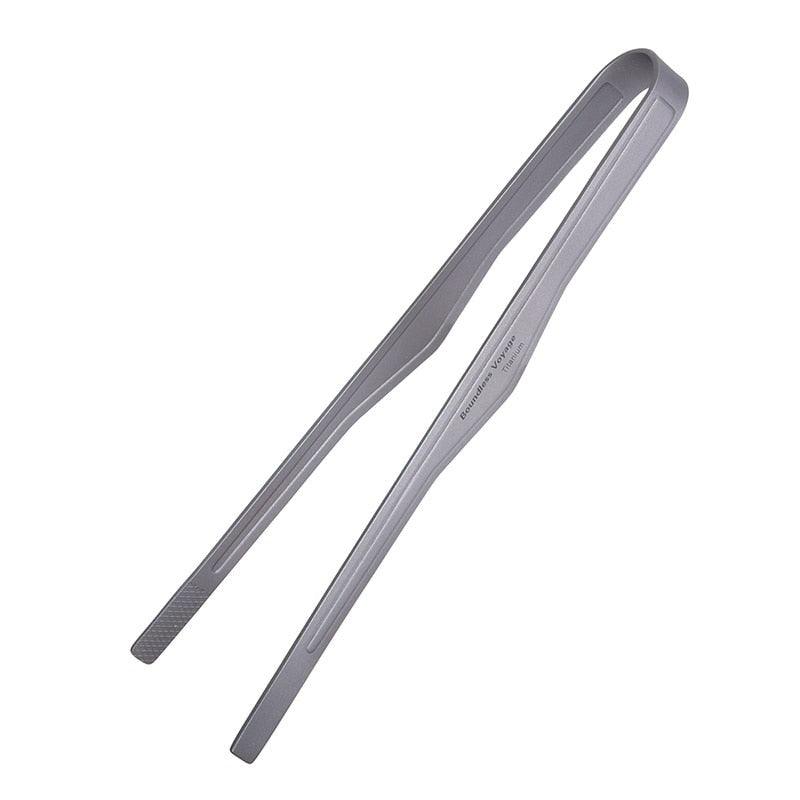 Boundless Kitchen Tong Titanium Barbecue Clip Grill BBQ Tongs Fried Steak Salad Meat Cooking Kit Ice Cup Clamp Tweezer BBQ Tongs Lightweight Portable Safe BBQ Tongs Stevvex