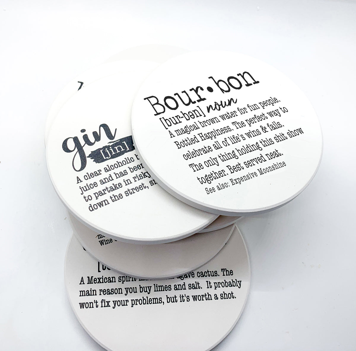 Funny Drink Definition Coasters Set Dictionary Quote Coasters For Bar And Countertop Decor BandsCo Straps