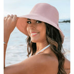 Bow Back Straw Bucket Hat Peachy Sunday