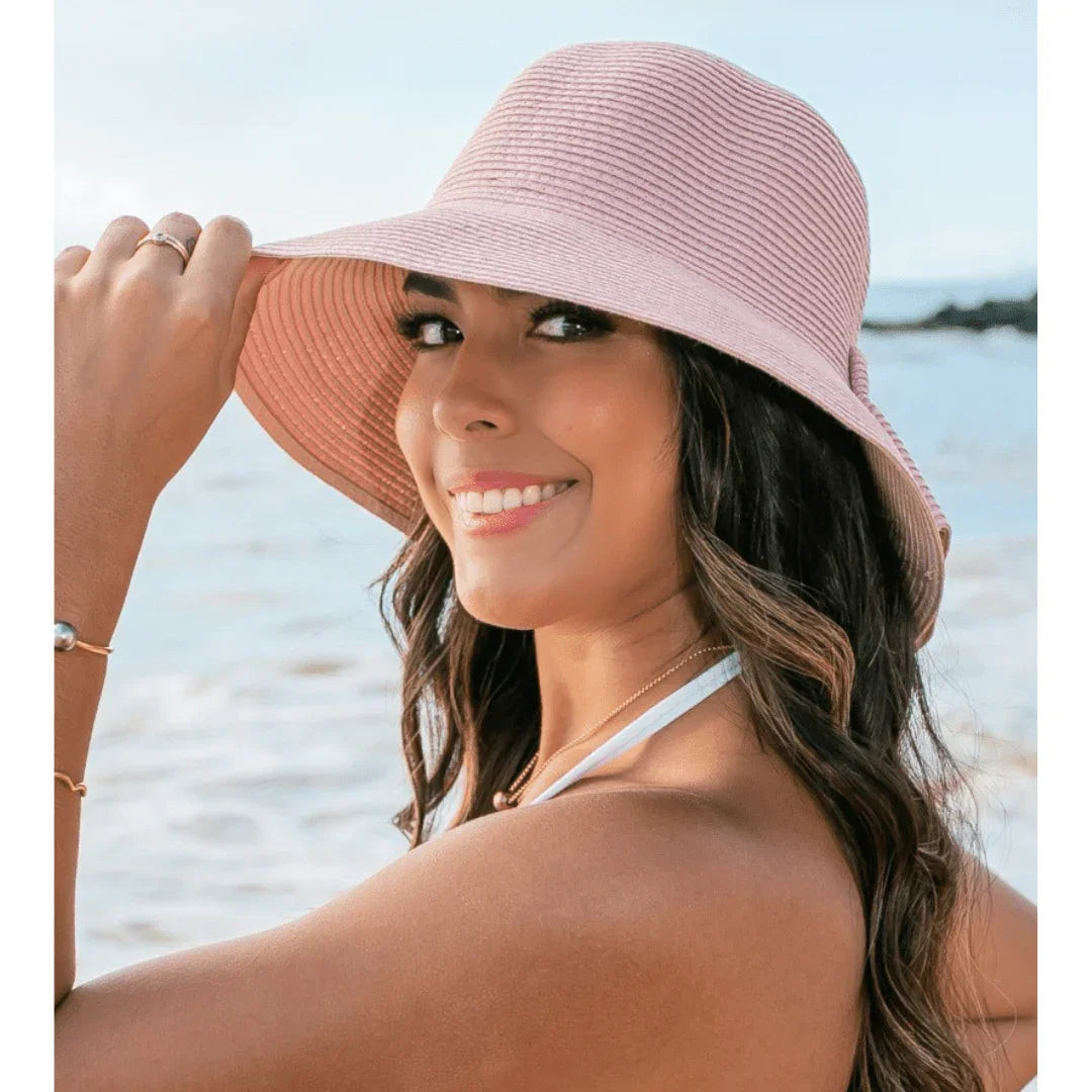 Bow Back Straw Bucket Hat Peachy Sunday