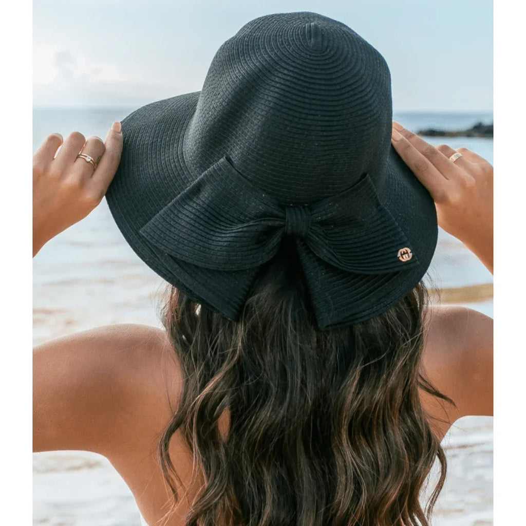 Bow Back Straw Bucket Hat Peachy Sunday