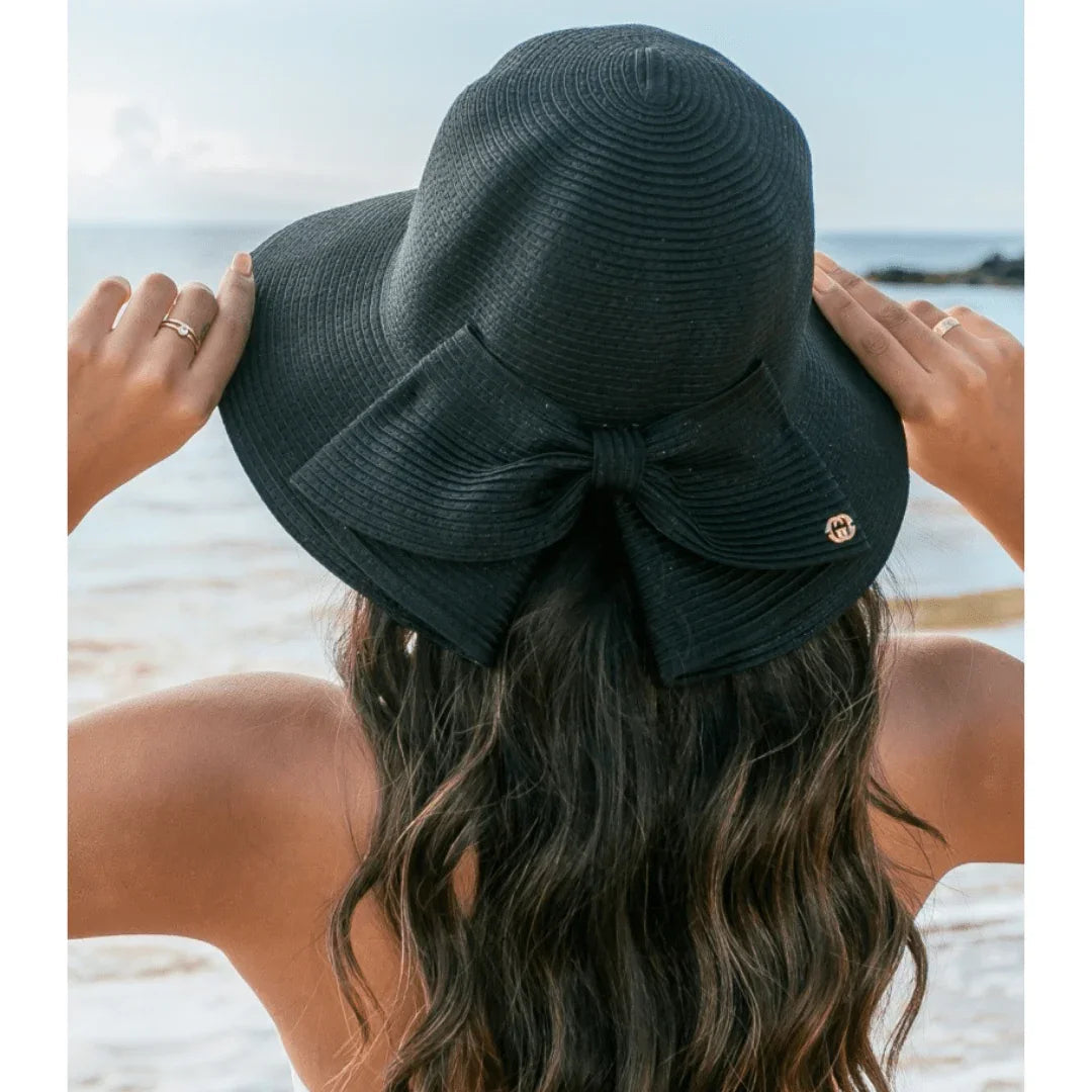 Bow Back Straw Bucket Hat Peachy Sunday