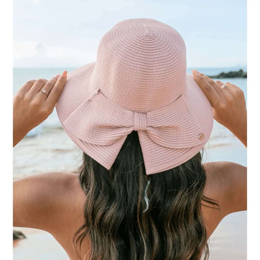 Bow Back Straw Bucket Hat Peachy Sunday