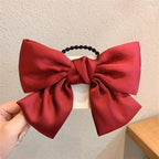 Bow-Knot Elastic Hair Bands Accessories Fashion Hair Band Long Ribbon Bow Ponytail Hair Tie Scrunchies Ponytail Holder Accessories for Women And Girls Stevvex