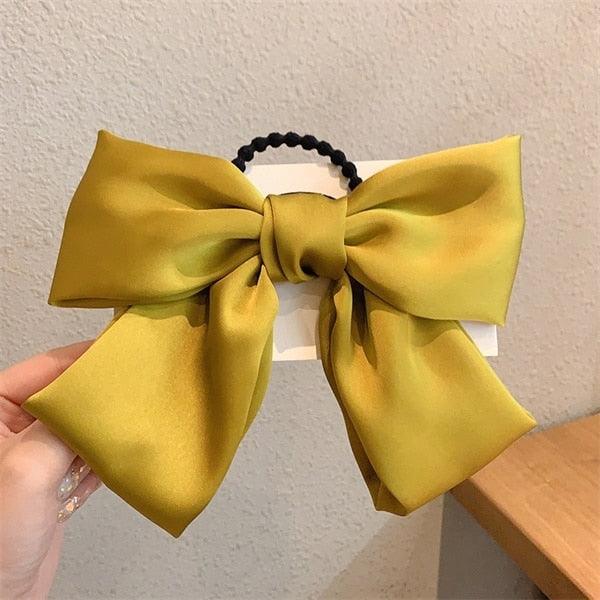 Bow-Knot Elastic Hair Bands Accessories Fashion Hair Band Long Ribbon Bow Ponytail Hair Tie Scrunchies Ponytail Holder Accessories for Women And Girls Stevvex