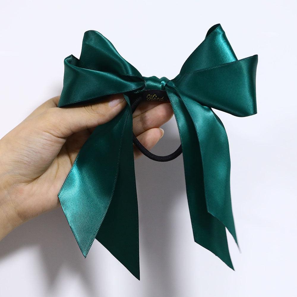 Bow-Knot Elastic Hair Bands Accessories Fashion Hair Band Long Ribbon Bow Ponytail Hair Tie Scrunchies Ponytail Holder Accessories for Women And Girls Stevvex