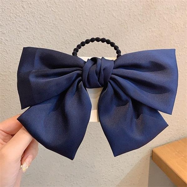 Bow-Knot Elastic Hair Bands Accessories Fashion Hair Band Long Ribbon Bow Ponytail Hair Tie Scrunchies Ponytail Holder Accessories for Women And Girls Stevvex