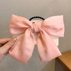 Bow-Knot Elastic Hair Bands Accessories Fashion Hair Band Long Ribbon Bow Ponytail Hair Tie Scrunchies Ponytail Holder Accessories for Women And Girls Stevvex