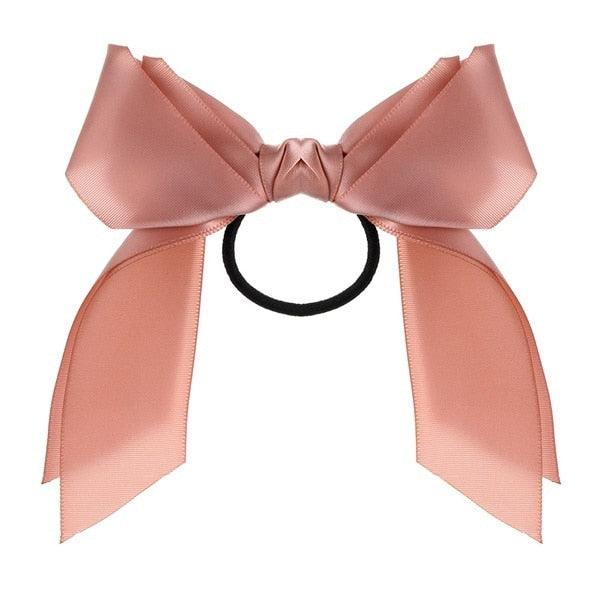 Bow-Knot Elastic Hair Bands Accessories Fashion Hair Band Long Ribbon Bow Ponytail Hair Tie Scrunchies Ponytail Holder Accessories for Women And Girls Stevvex