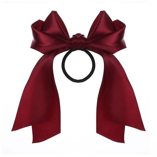 Bow-Knot Elastic Hair Bands Accessories Fashion Hair Band Long Ribbon Bow Ponytail Hair Tie Scrunchies Ponytail Holder Accessories for Women And Girls Stevvex