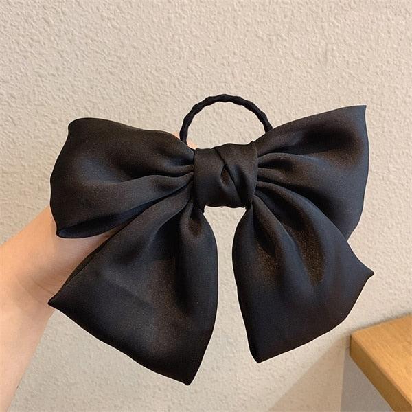 Bow-Knot Elastic Hair Bands Accessories Fashion Hair Band Long Ribbon Bow Ponytail Hair Tie Scrunchies Ponytail Holder Accessories for Women And Girls Stevvex