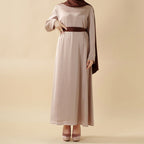 Bow Tie Sleeve Abaya Set With Long-sleeve Inner Dress (MOA026) - SJB-DIAMOND ELITES