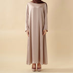 Bow Tie Sleeve Abaya Set With Long-sleeve Inner Dress (MOA026) - SJB-DIAMOND ELITES
