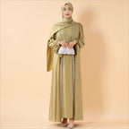 Bow Tie Sleeve Abaya Set With Long-sleeve Inner Dress (MOA026) - SJB-DIAMOND ELITES