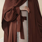 Bow Tie Sleeve Abaya Set With Long-sleeve Inner Dress (MOA026) - SJB-DIAMOND ELITES