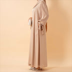 Bow Tie Sleeve Abaya Set With Long-sleeve Inner Dress (MOA026) - SJB-DIAMOND ELITES