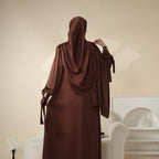 Bow Tie Sleeve Abaya Set With Long-sleeve Inner Dress (MOA026) - SJB-DIAMOND ELITES